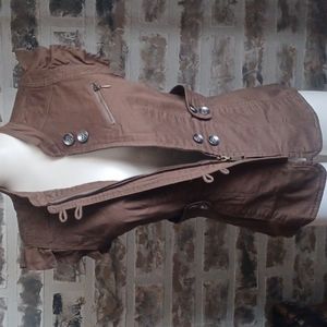 ☮️AMX brown light short sleeve jacket